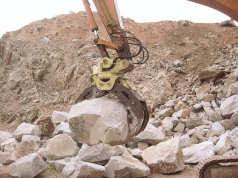 excavator rock grab